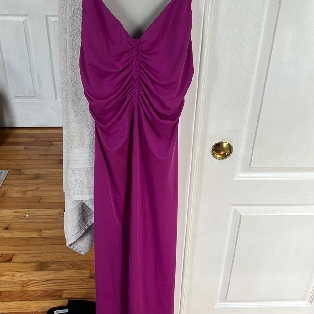 Purple midi dress